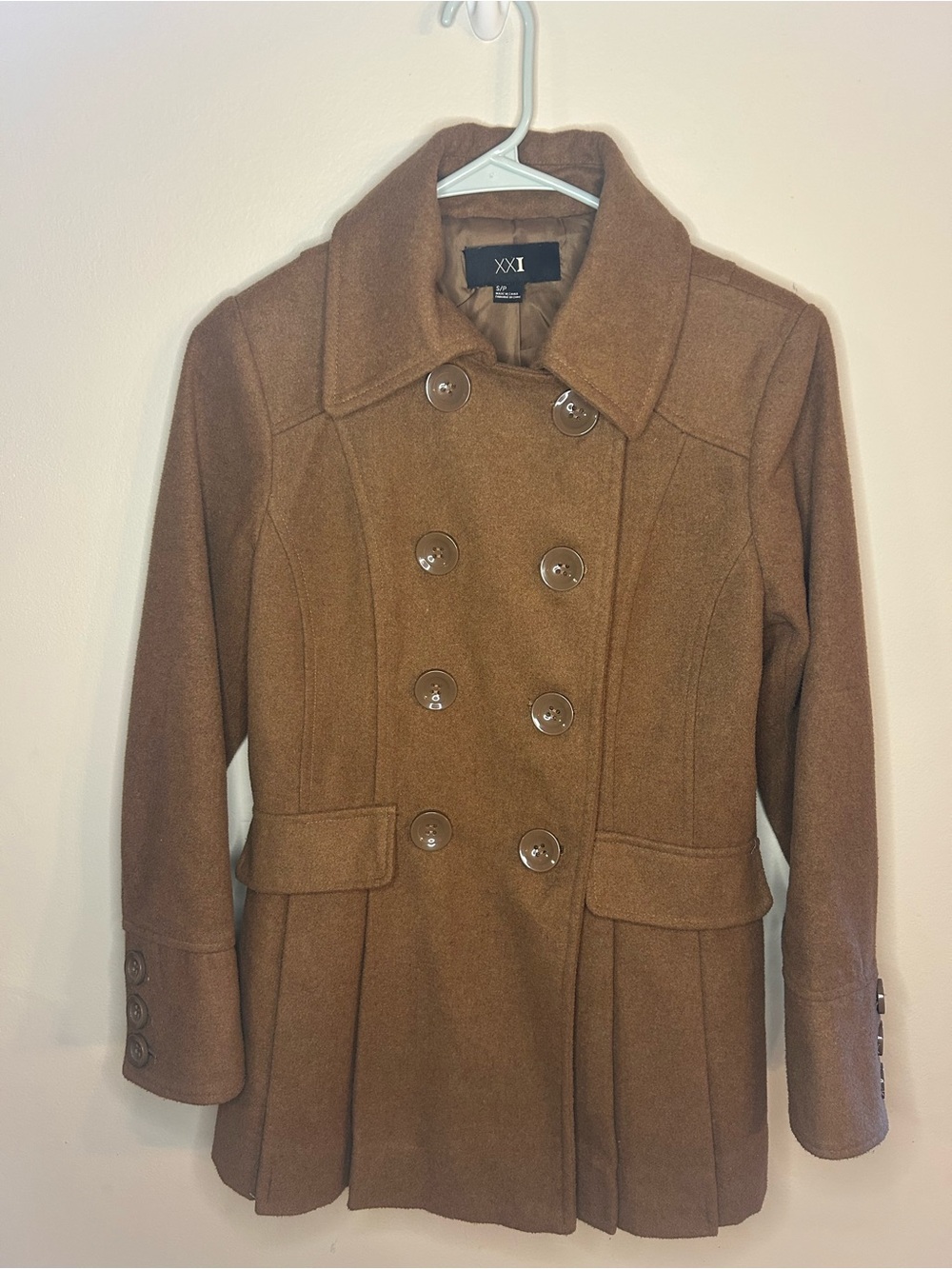 Forever 21 Brown Double-Breasted Pea Coat